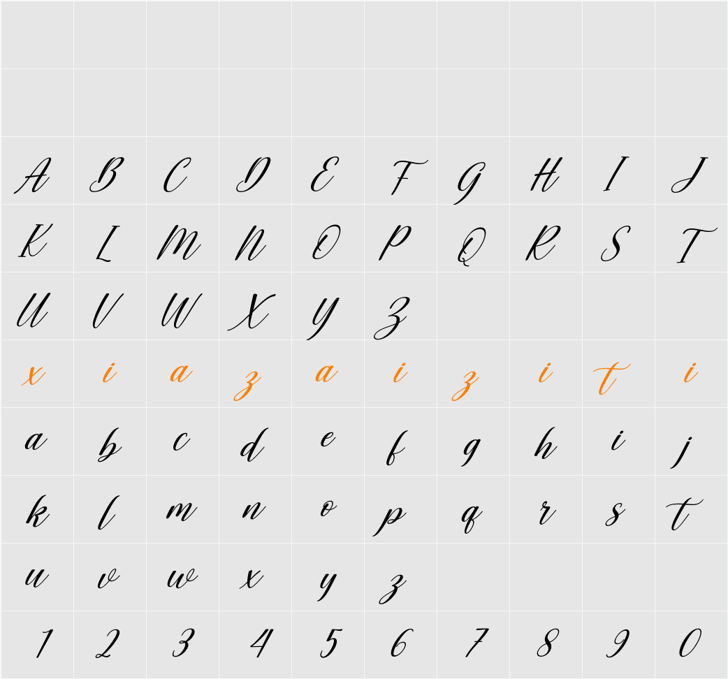 Maliska Script 字符映射表