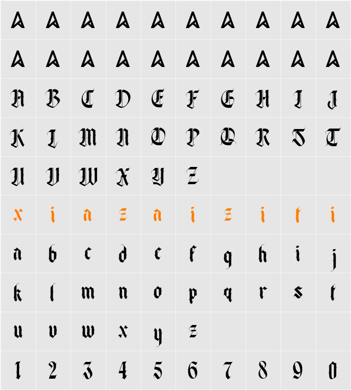 Makhor 字符映射表