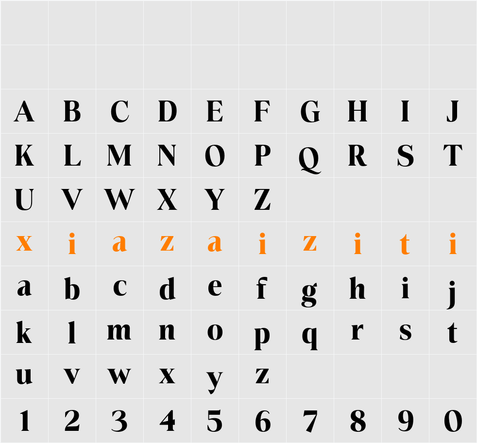 Hilsfiger 字符映射表