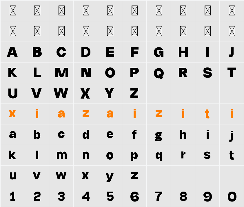 Gundam 字符映射表