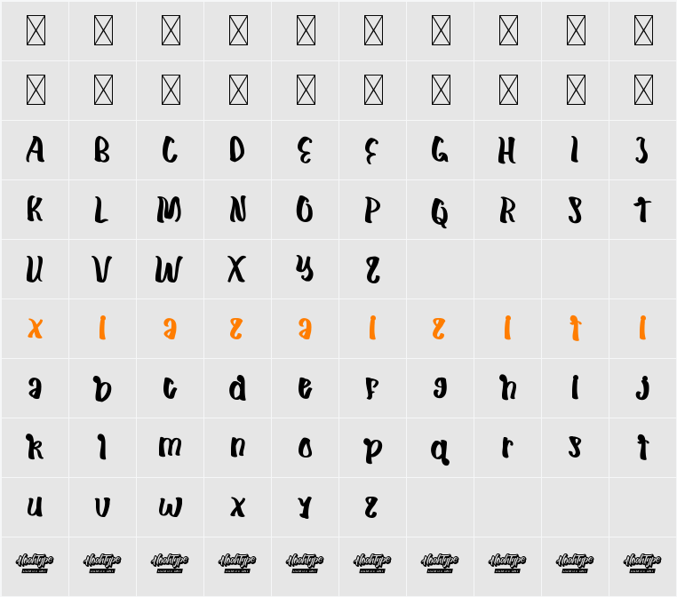 Hey Darling Demo 字符映射表