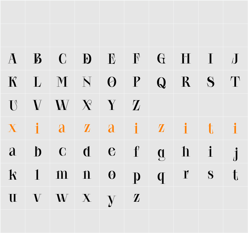 CF Morgause 字符映射表