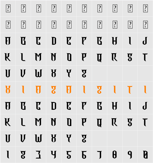 Last Dragon 字符映射表