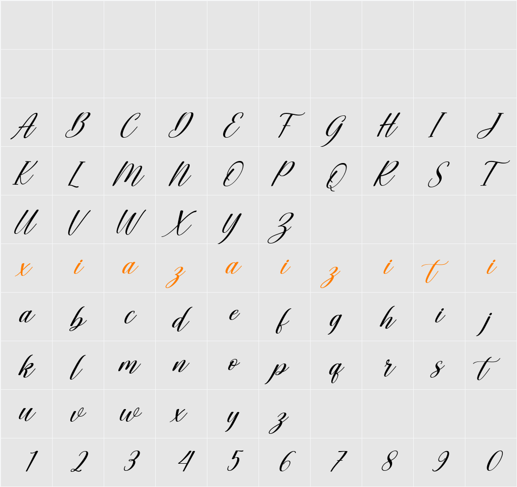 Maliska Script 字符映射表