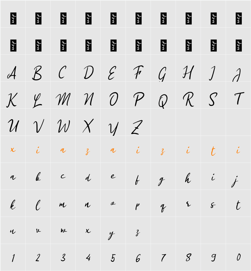 K Kampung Halaman 字符映射表