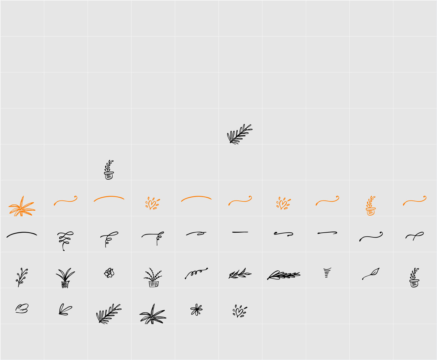 Highland Script Extra 字符映射表