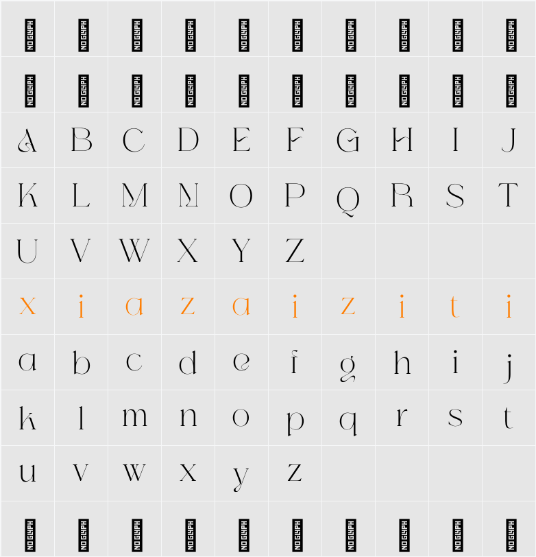 Glamuk Display - Demo Version 字符映射表