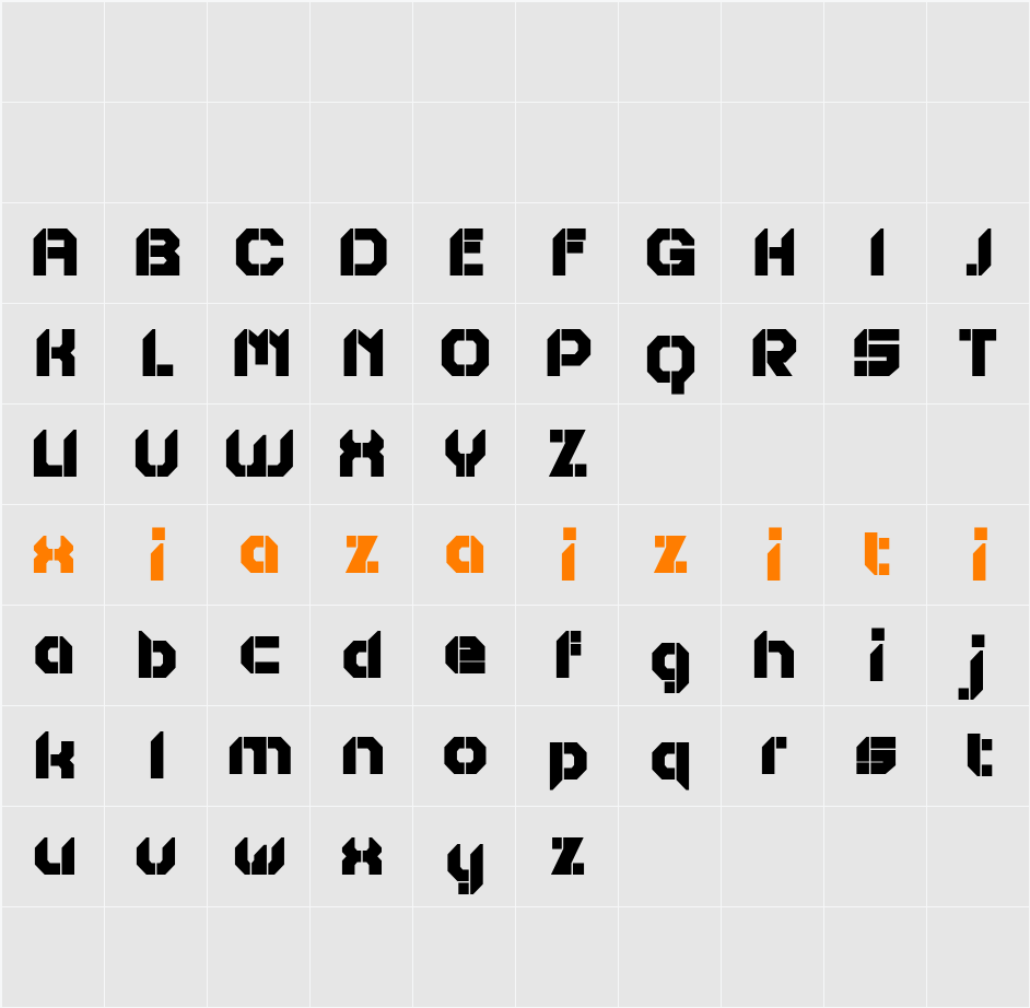 Liavin Demo 字符映射表