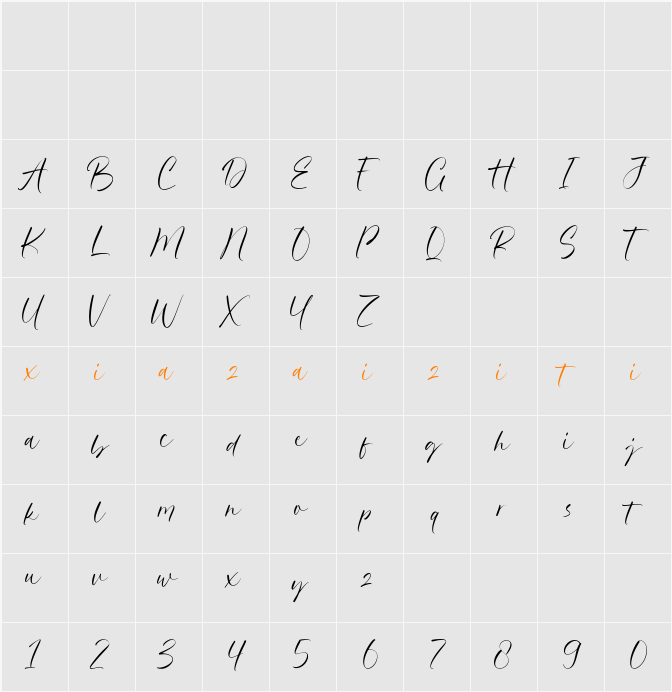 Hillary Austine 字符映射表