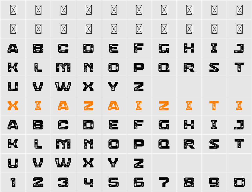Marine Corps Personal Used 字符映射表