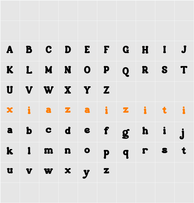 Janora DEMO 字符映射表