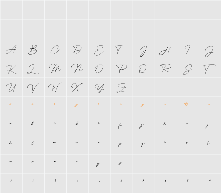 Jhon Halend 字符映射表