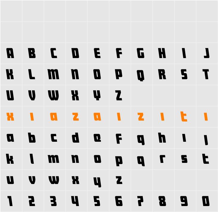 Intrepid Spear LC Leftalic 字符映射表