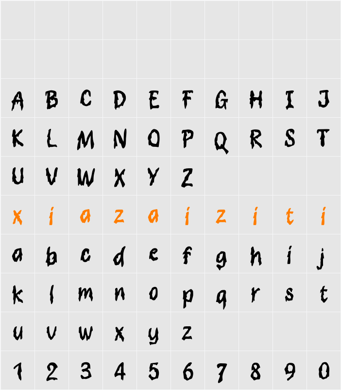 Ghostly Terror - Demo 字符映射表