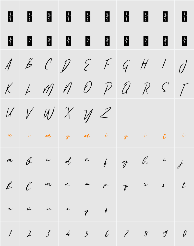 L Larengo Signature 字符映射表