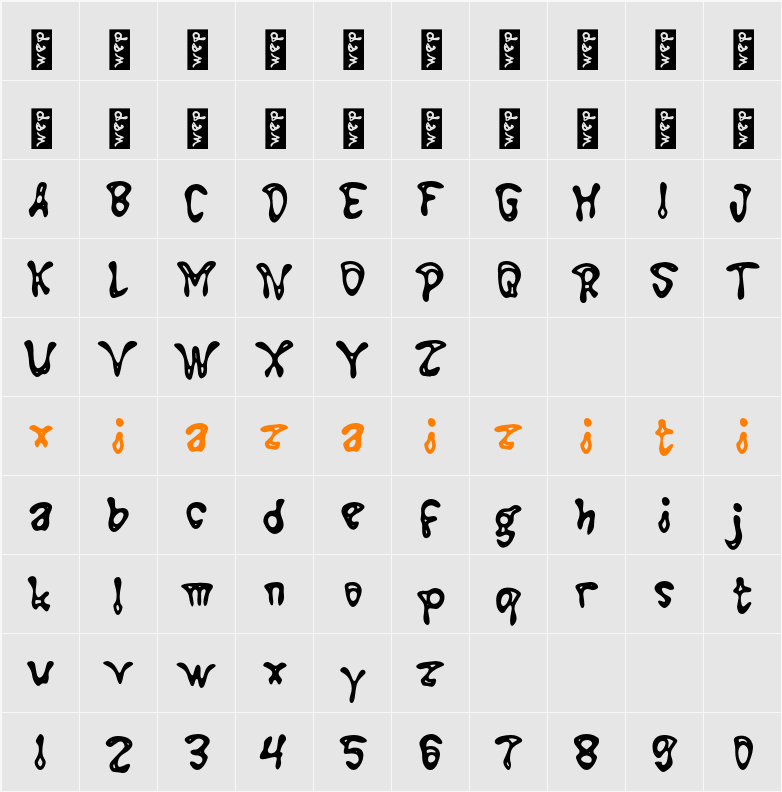 M Mahero 字符映射表