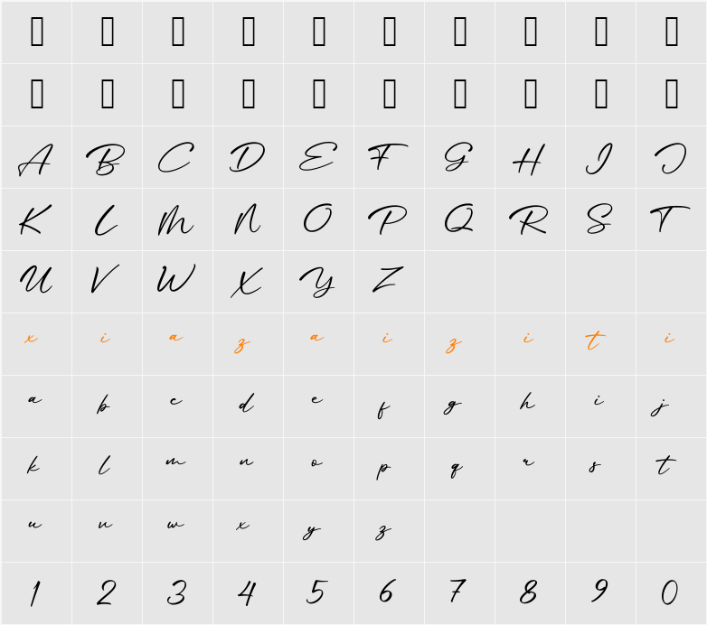 Dillema 字符映射表