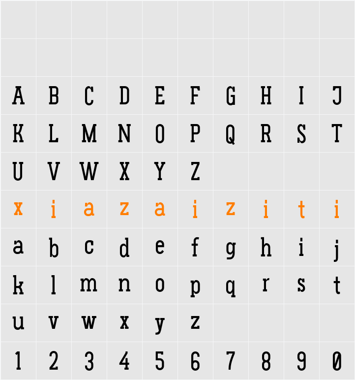 Gluttoner Slab DEMO 字符映射表