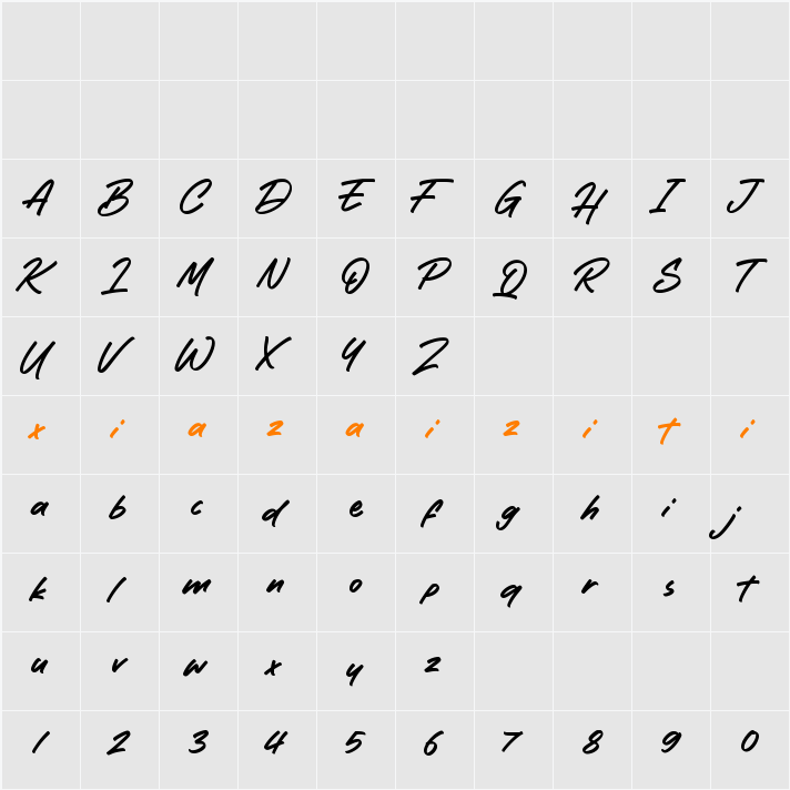 Hazelnut Spread 字符映射表