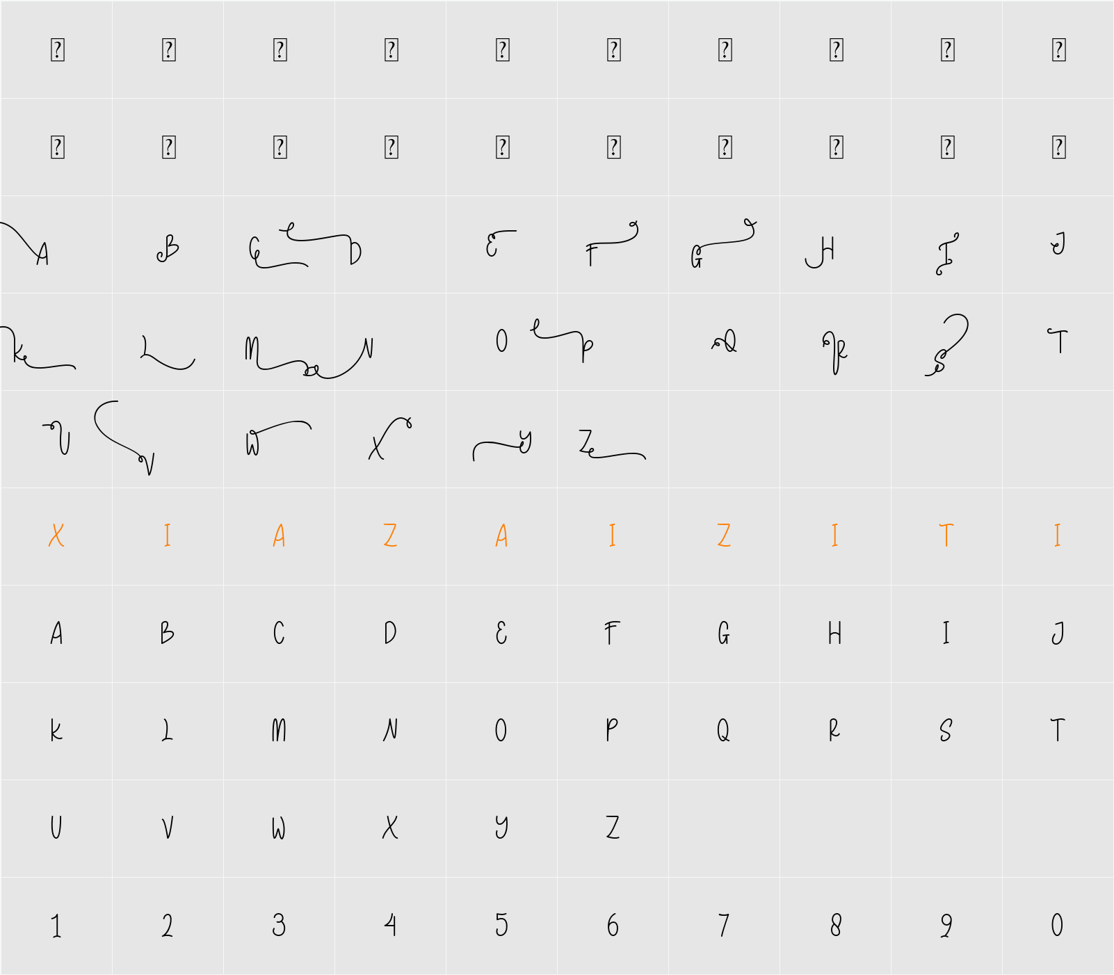 Line & Lone 字符映射表