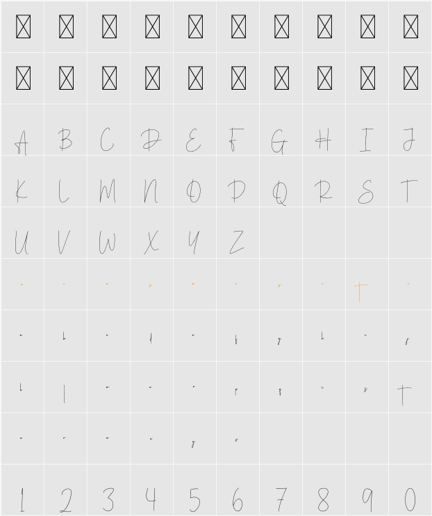 Hintterland Signature 字符映射表