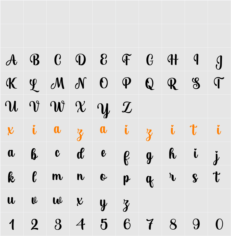 juni shia 字符映射表