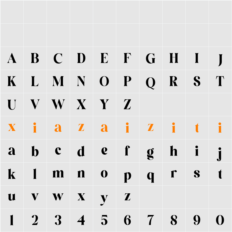 koffins 字符映射表