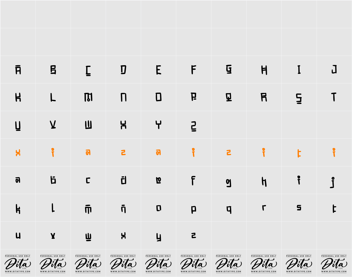 Hangeul Notes Personal Use 字符映射表