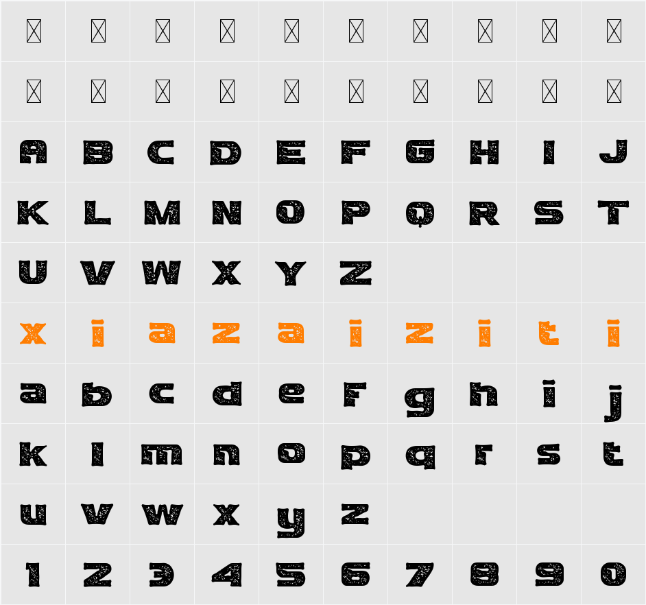 Marseilazi Sport Rough 字符映射表