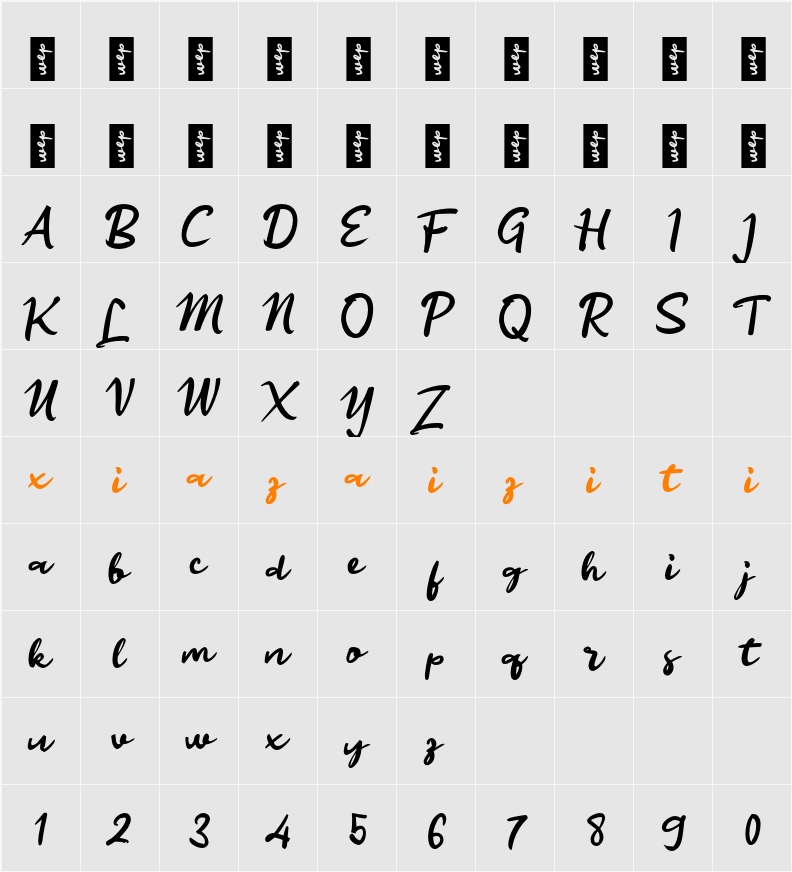 j January Ending 字符映射表