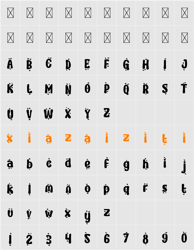 Joyful Turkey Leaf 字符映射表