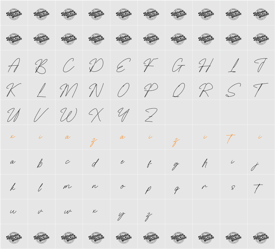 Heritage Classic DEMO VERSION 字符映射表