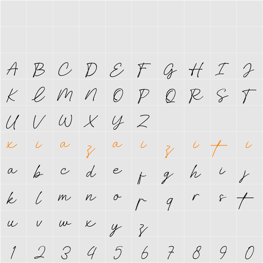 Hilton Fontain 字符映射表