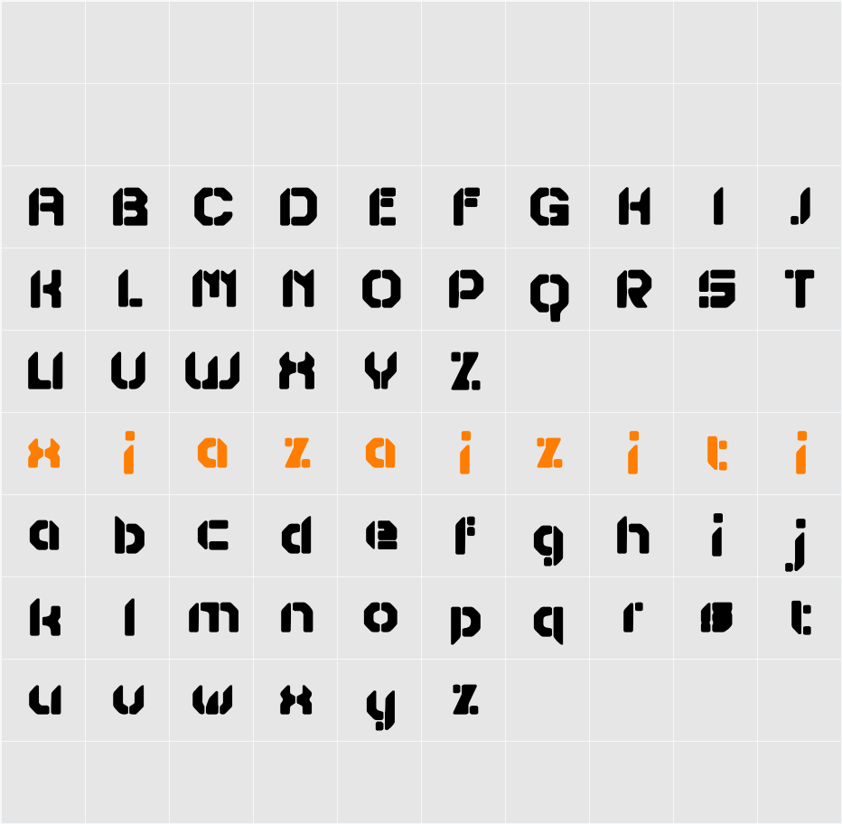 Liavin Blur Demo 字符映射表