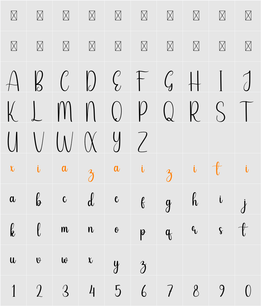 Honey Valentine 字符映射表