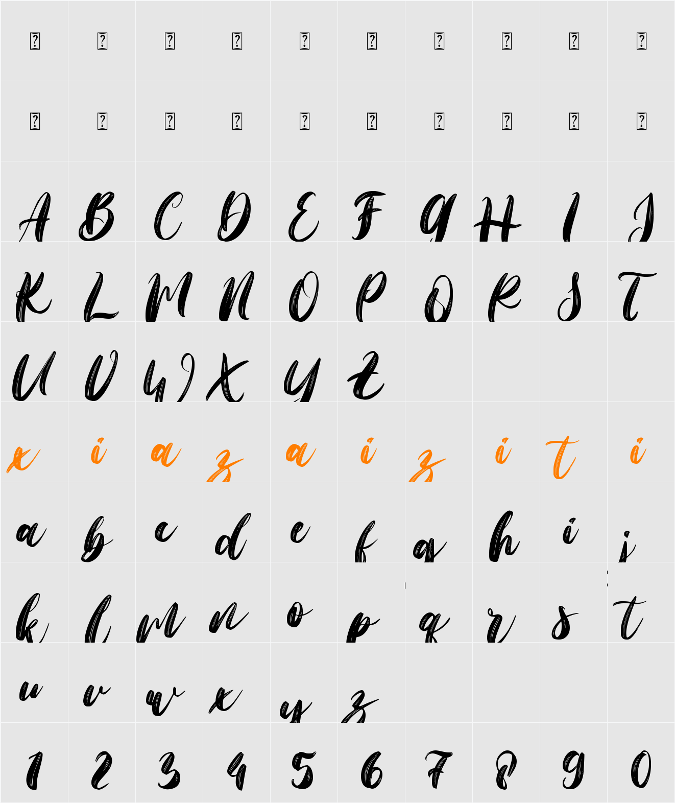 Larissa Clarra 字符映射表