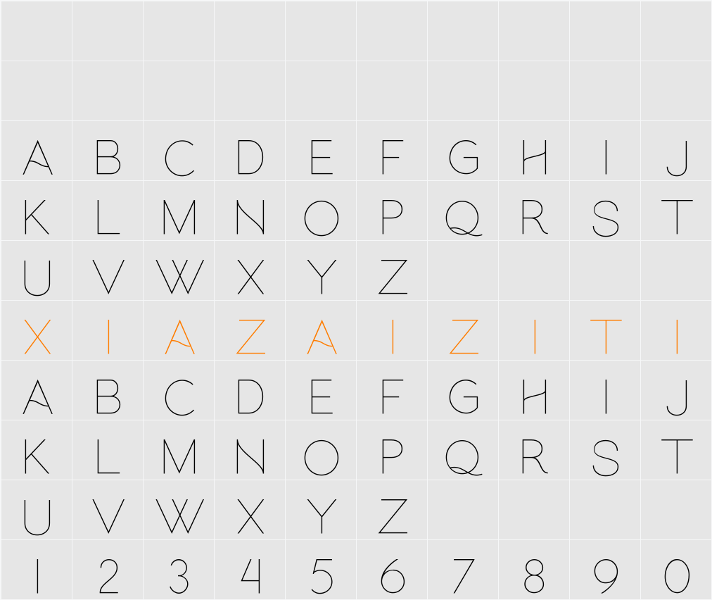 hello galleria sans 字符映射表