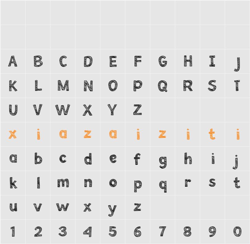 Looks Sketchy 字符映射表