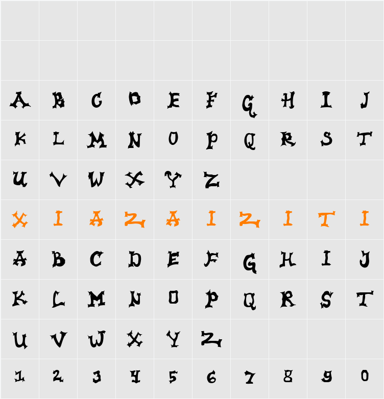 Heritance Flames DEMO 字符映射表
