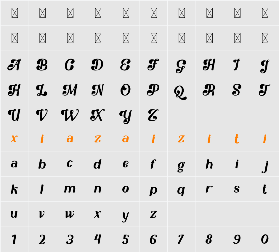 Glareous 字符映射表