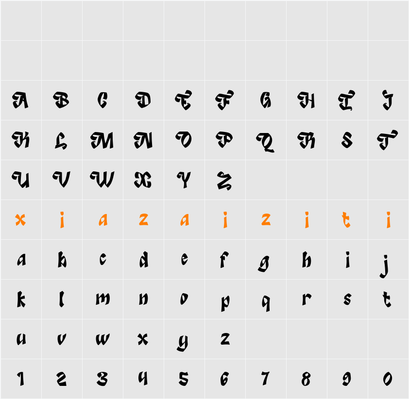 Joyatte DEMO 字符映射表