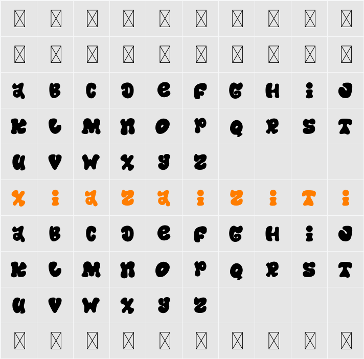 Juki 字符映射表