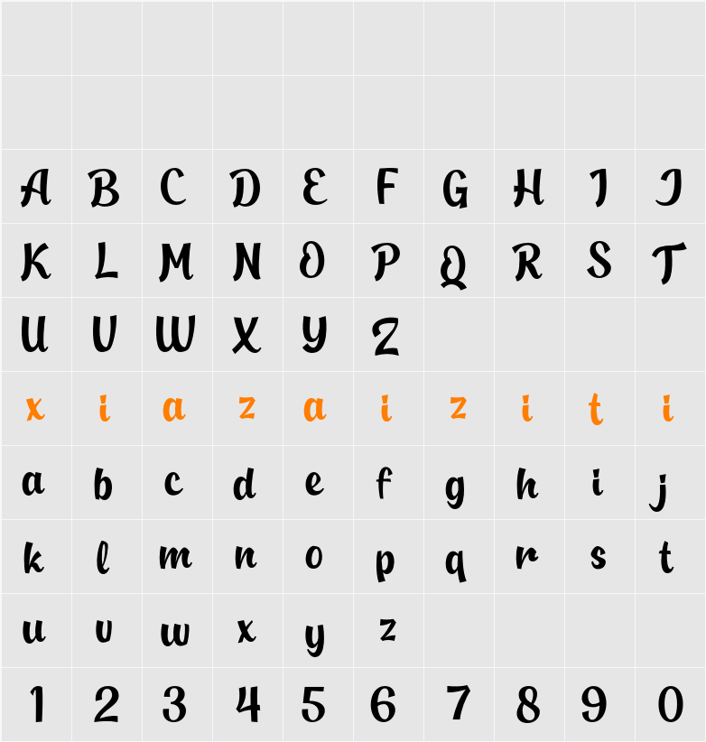 Handbuck 字符映射表