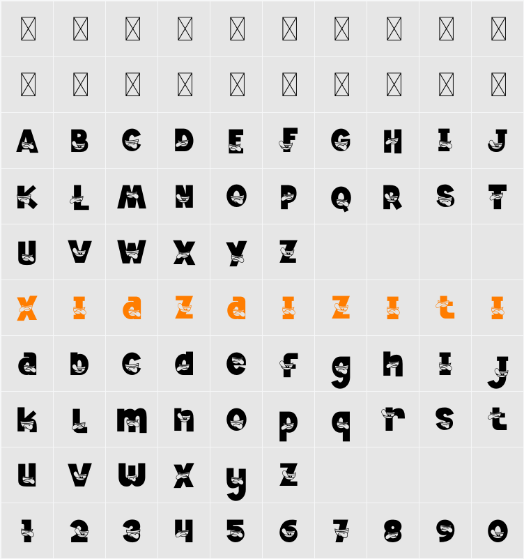 Jester Jumble Laugh 字符映射表