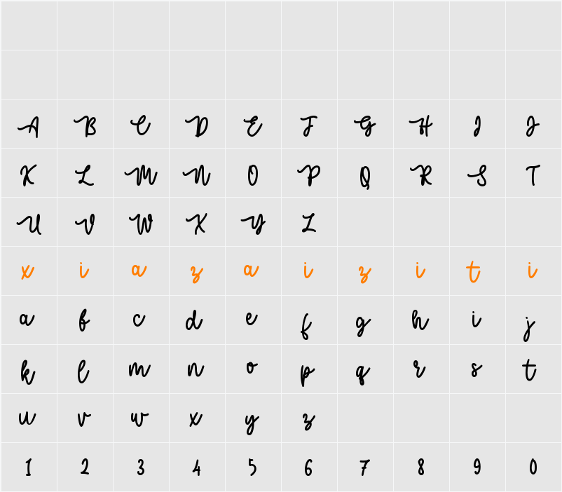 Hello Marie 字符映射表