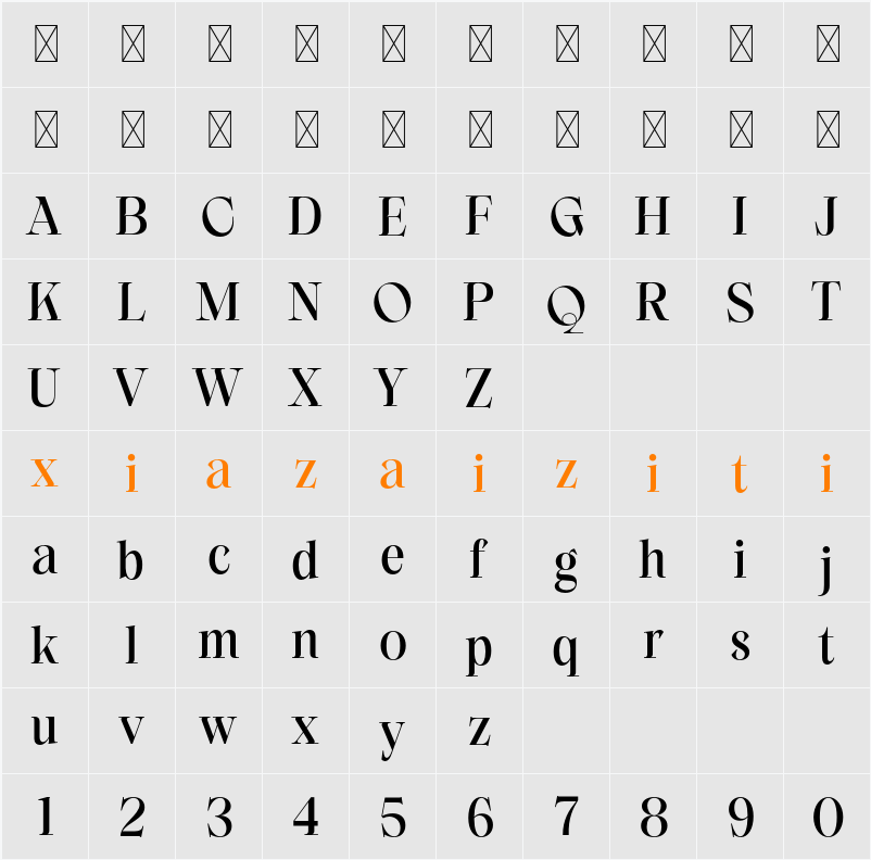 Gloria Rocha 字符映射表