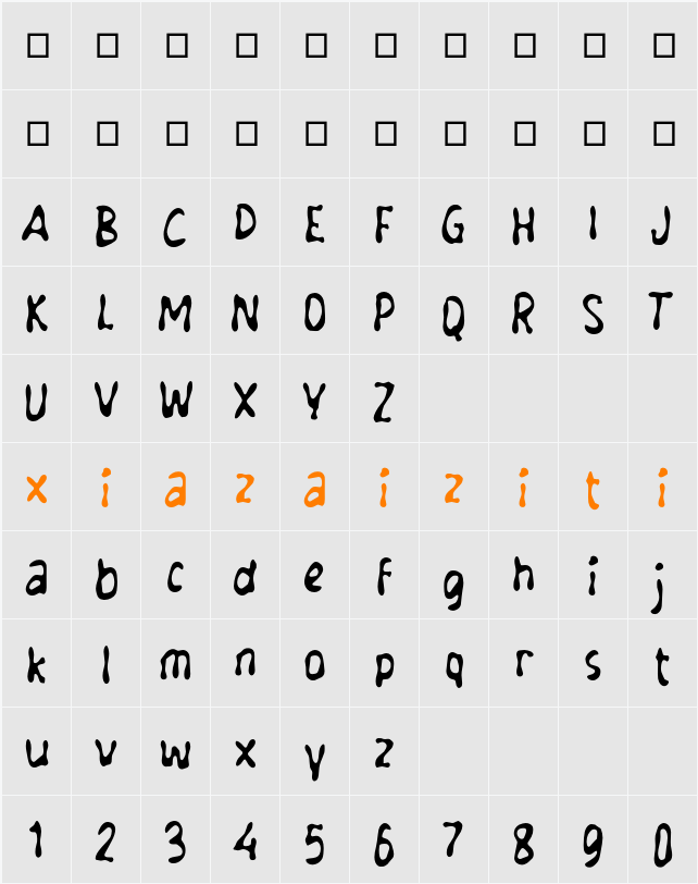 j Jelly Cool 字符映射表