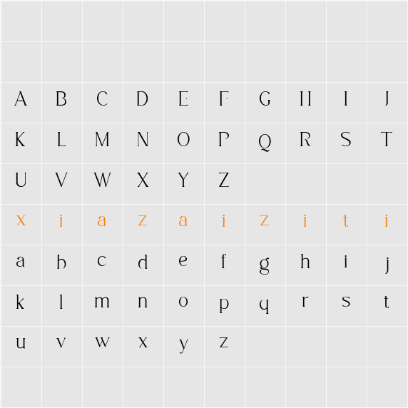 Juviya DEMO 字符映射表