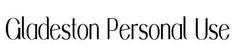 Gladeston Personal Use 字体预览图