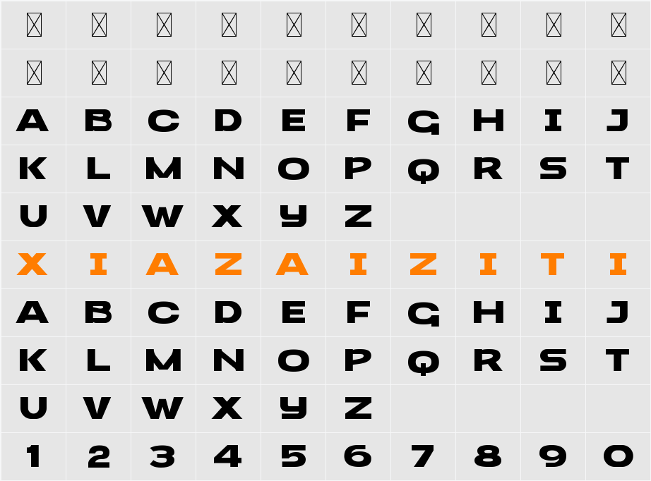 Jakarta Todays 字符映射表